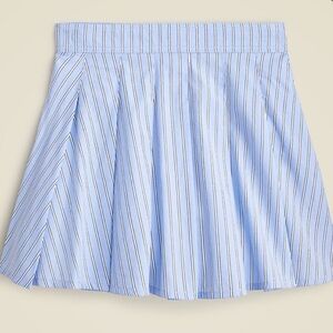 Crewcuts NWT Girls' pleated skirt in striped poplin adjustable waist in blue